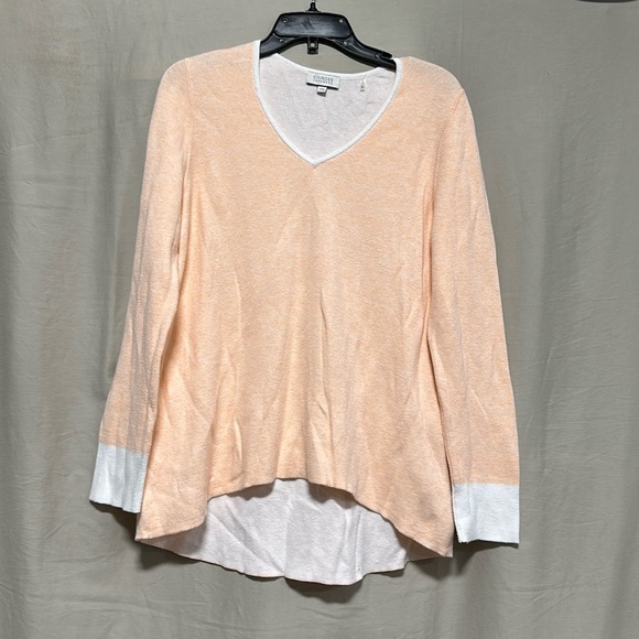 Kinross Cashmere‎ Reversible Hi Low Vee / Size L / Box 7-73 - Picture 1 of 9